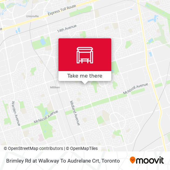 Brimley Rd at Walkway To Audrelane Crt map