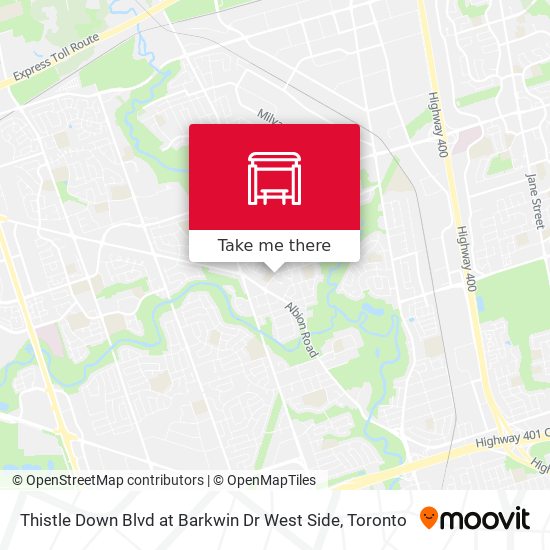 Thistle Down Blvd at Barkwin Dr West Side map
