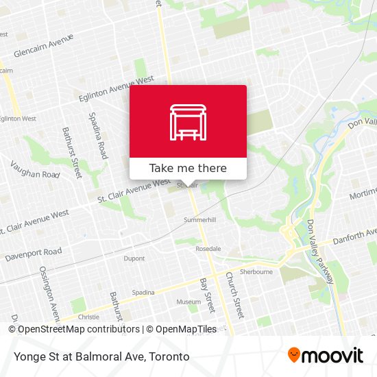 Yonge St at Balmoral Ave map