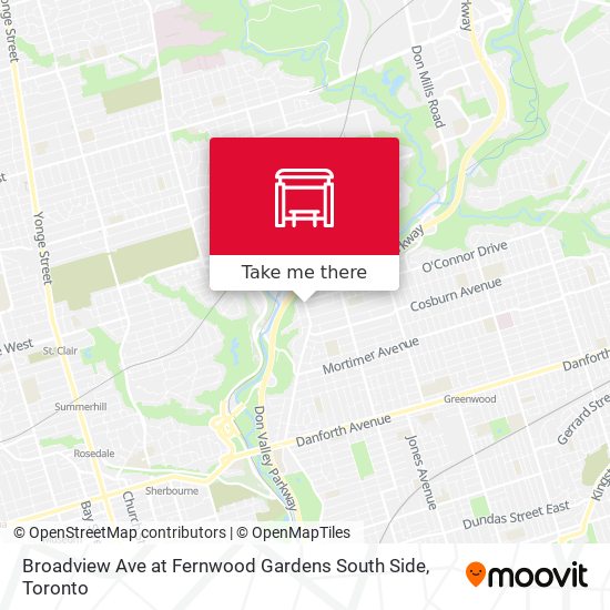 Broadview Ave at Fernwood Gardens South Side map