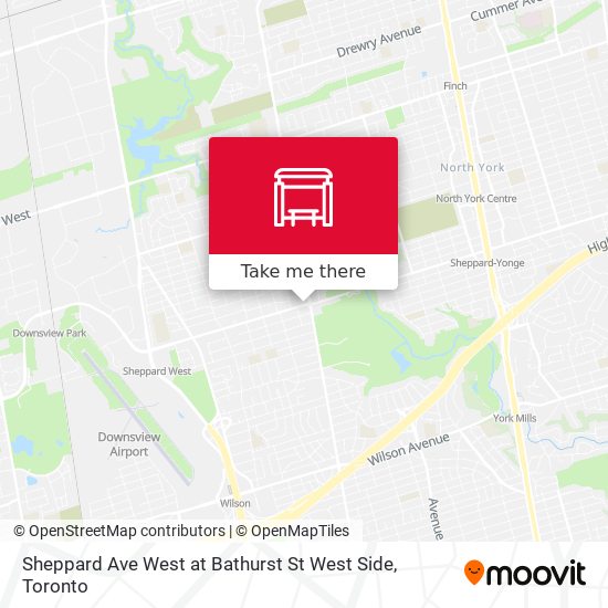 Sheppard Ave West at Bathurst St West Side map
