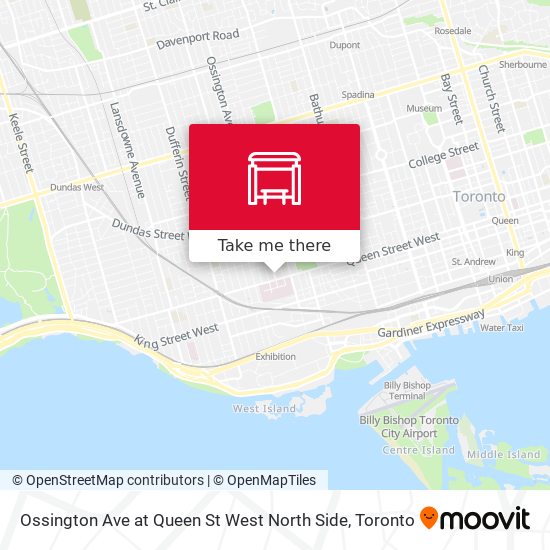 Ossington Ave at Queen St West North Side map