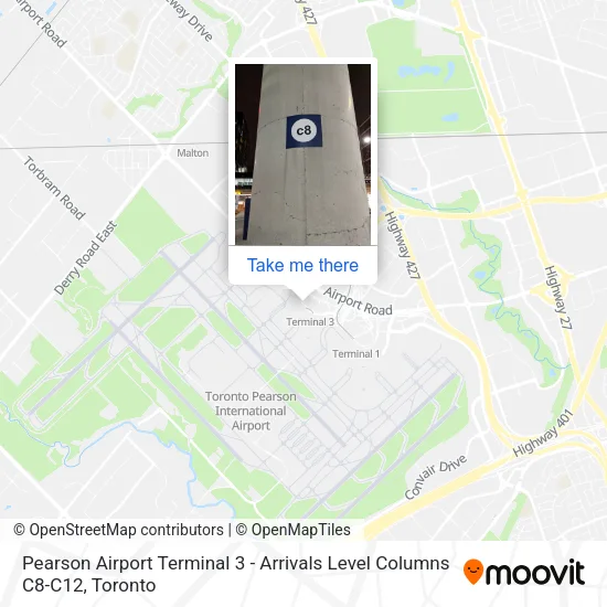 Pearson Airport Terminal 3 - Arrivals Level Columns C8-C12 plan