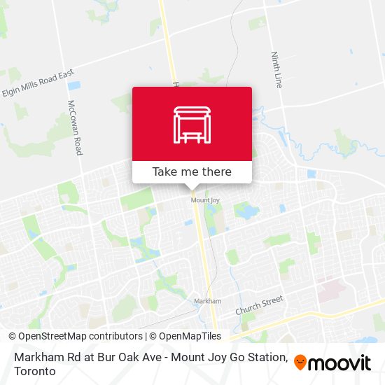 Markham Rd at Bur Oak Ave - Mount Joy Go Station map