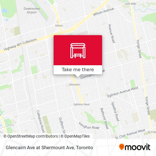 Glencairn Ave at Shermount Ave map