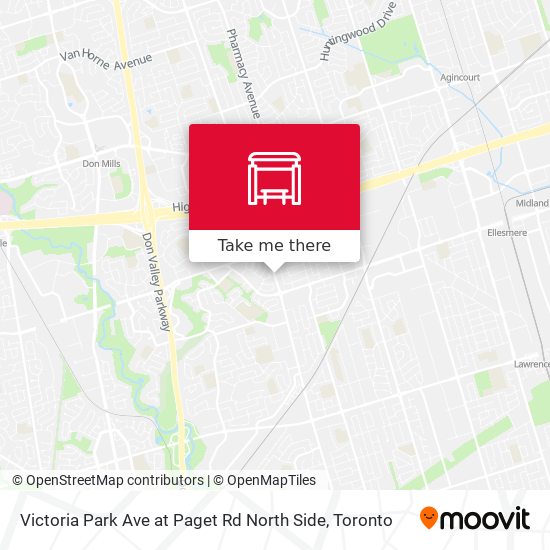Victoria Park Ave at Paget Rd North Side map