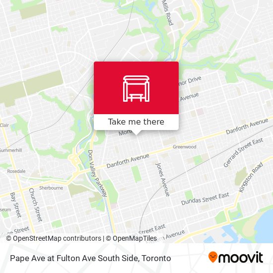 Pape Ave at Fulton Ave South Side map