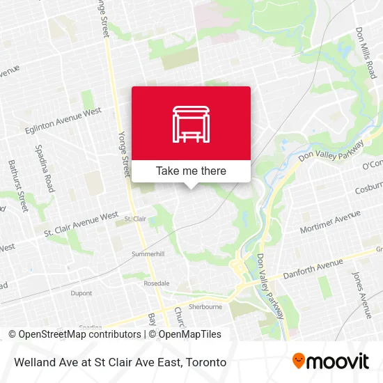 Welland Ave at St Clair Ave East map