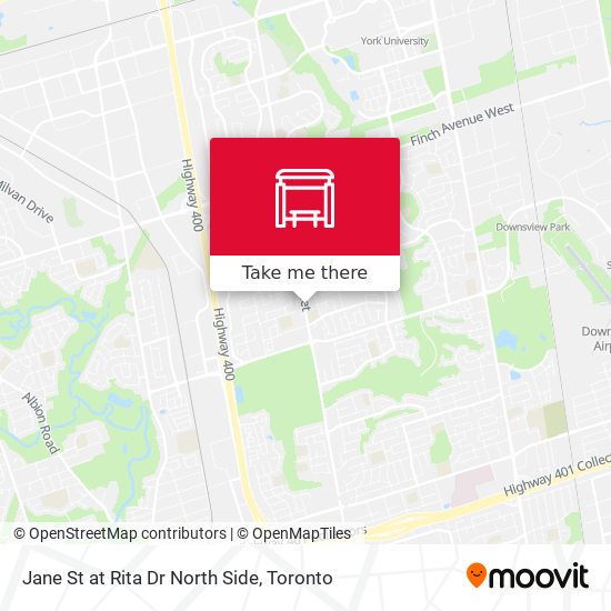 Jane St at Rita Dr North Side map