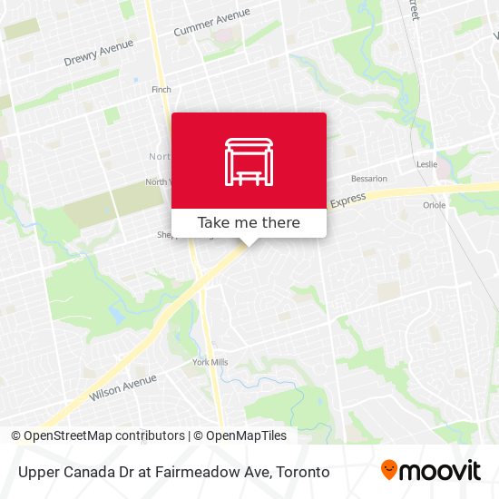Upper Canada Dr at Fairmeadow Ave map