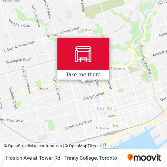 Hoskin Ave at Tower Rd - Trinity College map