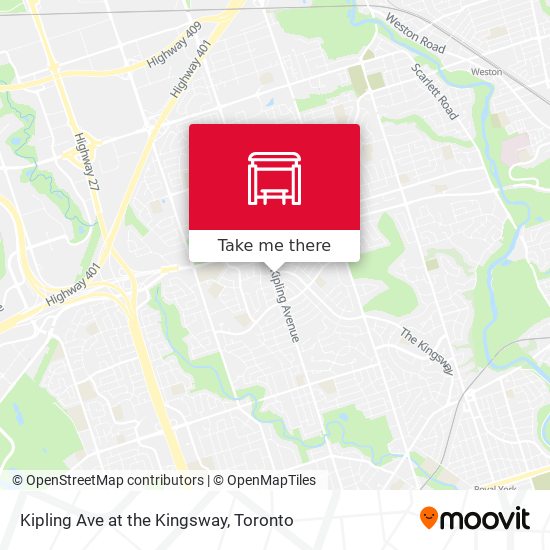 Kipling Ave at the Kingsway map