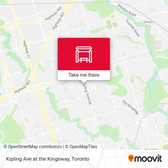 Kipling Ave at the Kingsway map
