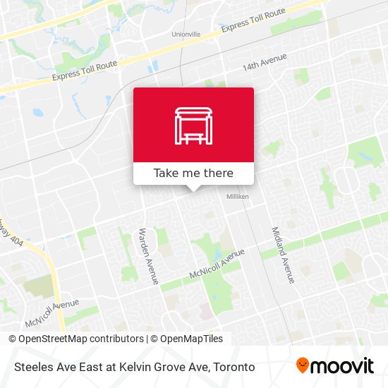 Steeles Ave East at Kelvin Grove Ave map