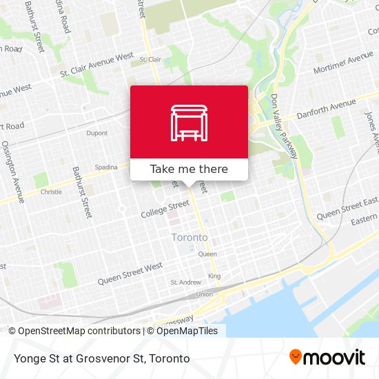 Yonge St at Grosvenor St map