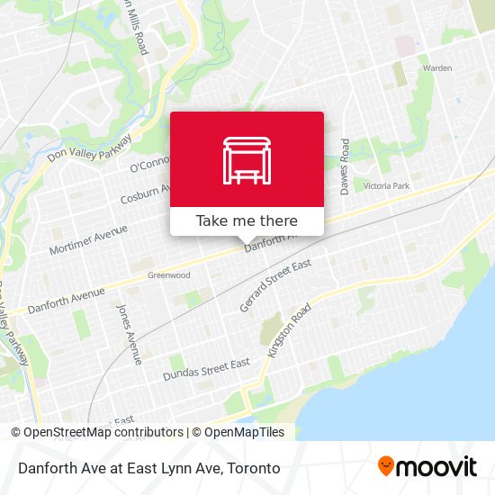 Danforth Ave at East Lynn Ave map