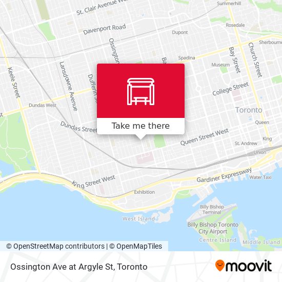 Ossington Ave at Argyle St map