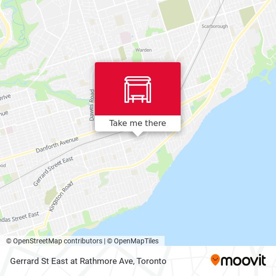 Gerrard St East at Rathmore Ave map