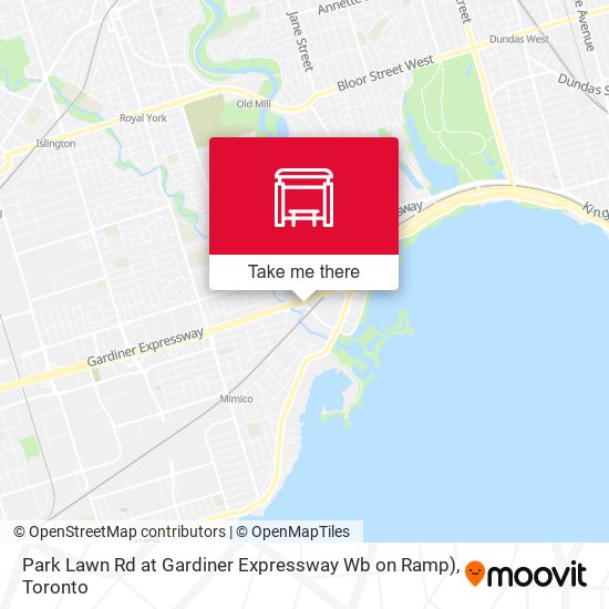 Park Lawn Rd at Gardiner Expressway Wb on Ramp) map