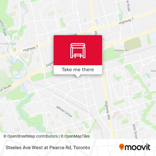 Steeles Ave West at Pearce Rd map