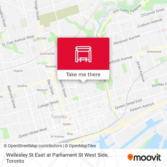 Wellesley St East at Parliament St West Side map
