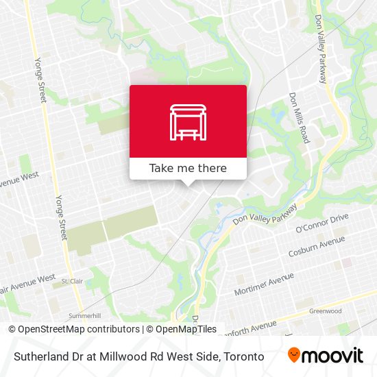 Sutherland Dr at Millwood Rd West Side map