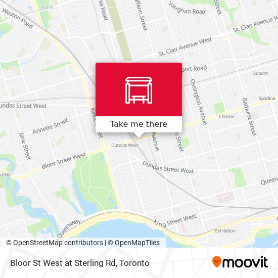 Bloor St West at Sterling Rd map