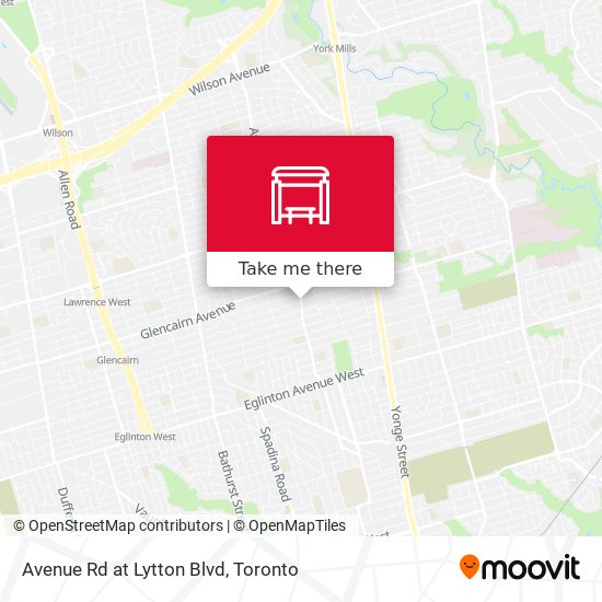 Avenue Rd at Lytton Blvd map