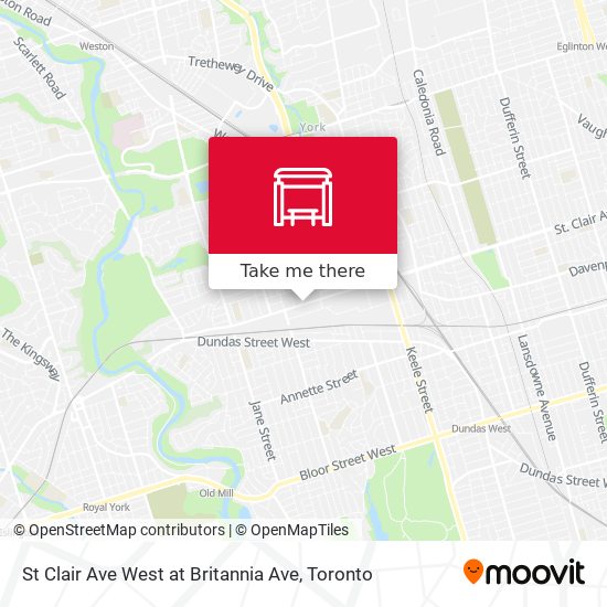 St Clair Ave West at Britannia Ave map