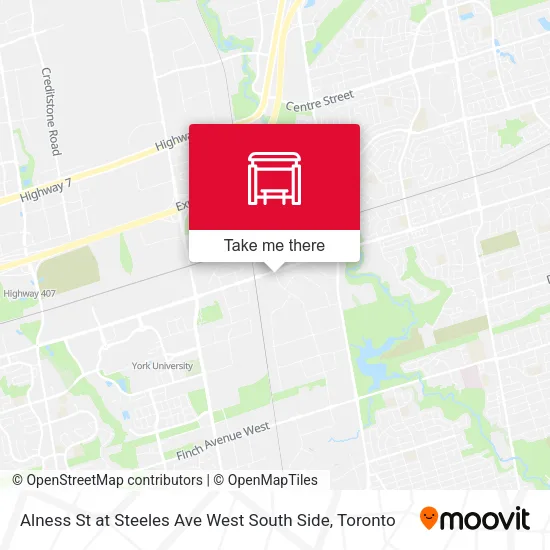 Alness St at Steeles Ave West South Side map