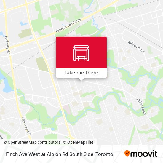 Finch Ave West at Albion Rd South Side map