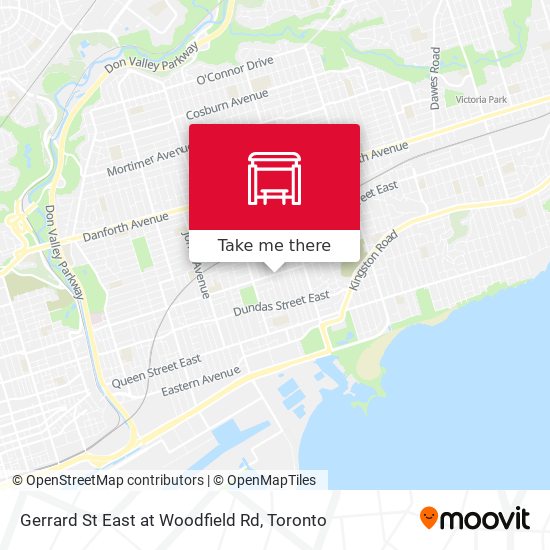 Gerrard St East at Woodfield Rd plan