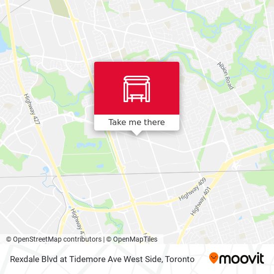 Rexdale Blvd at Tidemore Ave West Side map