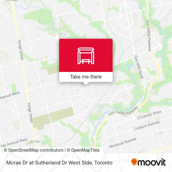 Mcrae Dr at Sutherland Dr West Side map