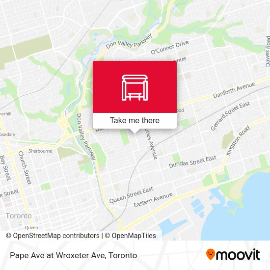 Pape Ave at Wroxeter Ave map