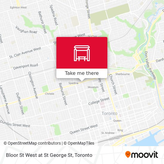 Bloor St West at St George St map