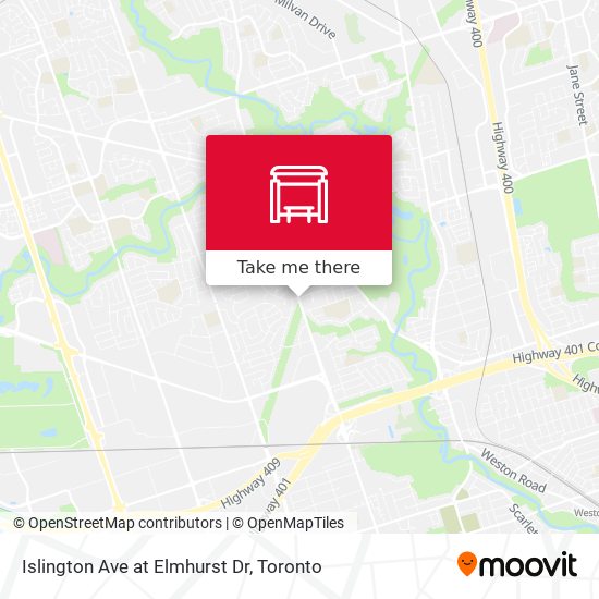 Islington Ave at Elmhurst Dr map