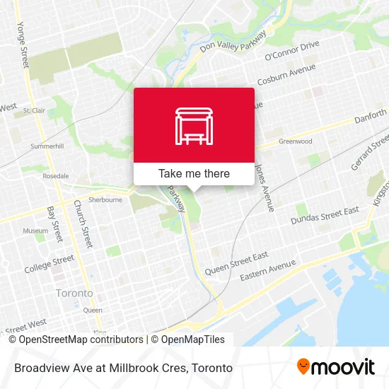 Broadview Ave at Millbrook Cres map