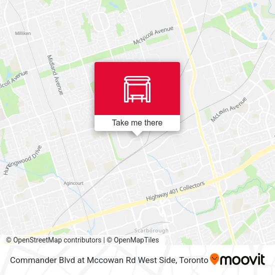 Commander Blvd at Mccowan Rd West Side map