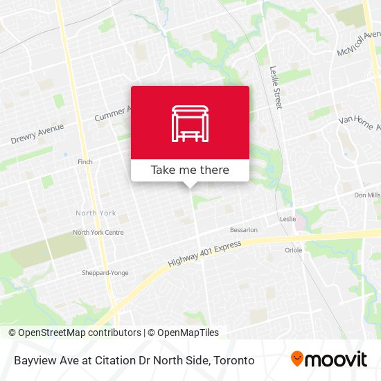 Bayview Ave at Citation Dr North Side map