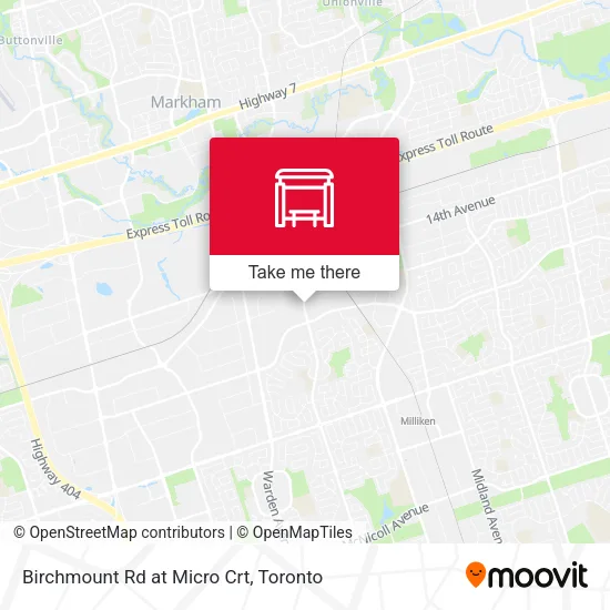 Birchmount Rd at Micro Crt map
