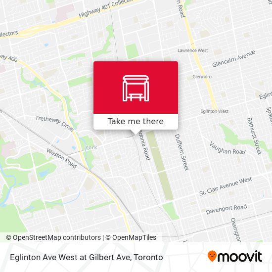 Eglinton Ave West at Gilbert Ave map