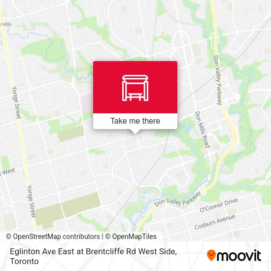 Eglinton Ave East at Brentcliffe Rd West Side map