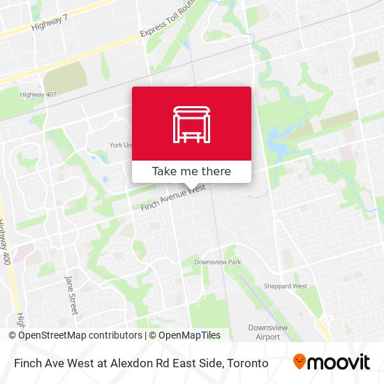 Finch Ave West at Alexdon Rd East Side map