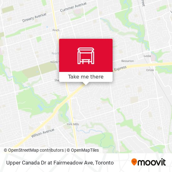 Upper Canada Dr at Fairmeadow Ave map