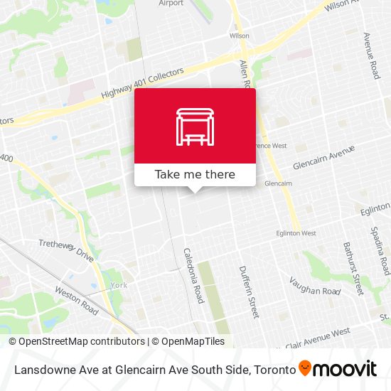 Lansdowne Ave at Glencairn Ave South Side map