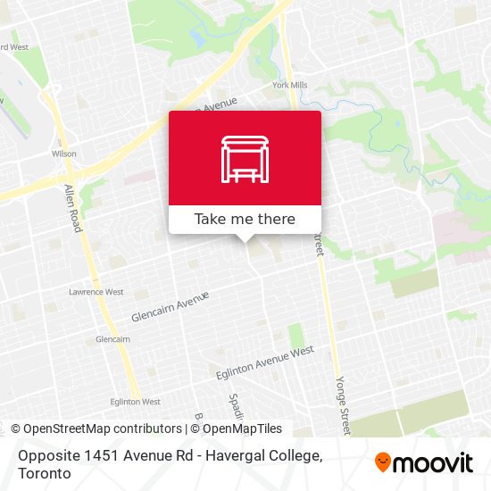 Opposite 1451 Avenue Rd - Havergal College map