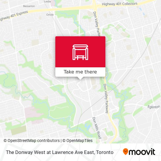 The Donway West at Lawrence Ave East map