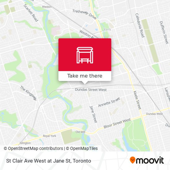 St Clair Ave West at Jane St map