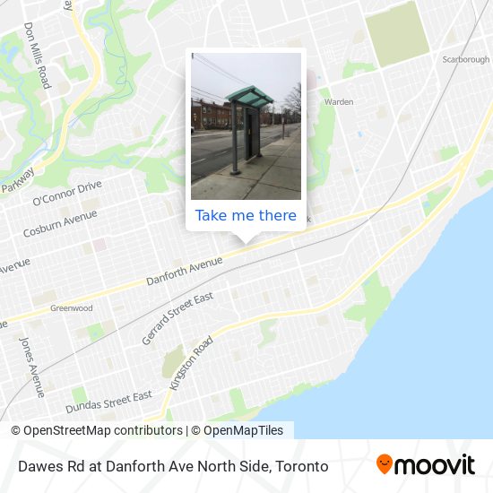 Dawes Rd at Danforth Ave North Side map